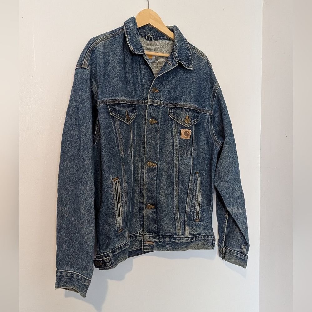 Vintage Carhartt 1990s Medium Wash Denim Jean Jacket
